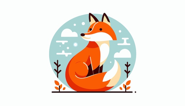 a cartoon of a fox with a blue background with the words fox on it