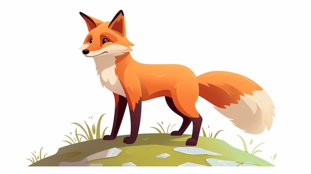 Vector a cartoon of a fox with a white stripe on its face