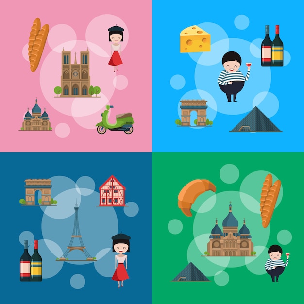   cartoon France elements