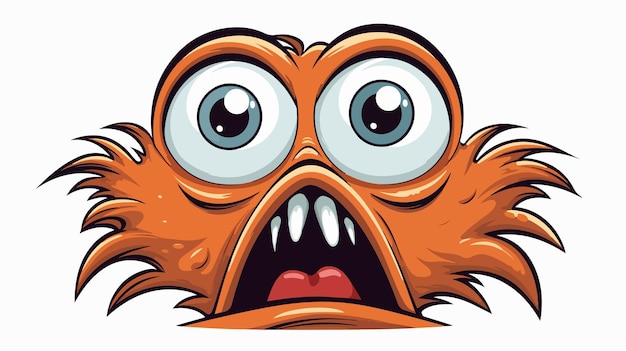 Cartoon Frightened Face Stock Illustration