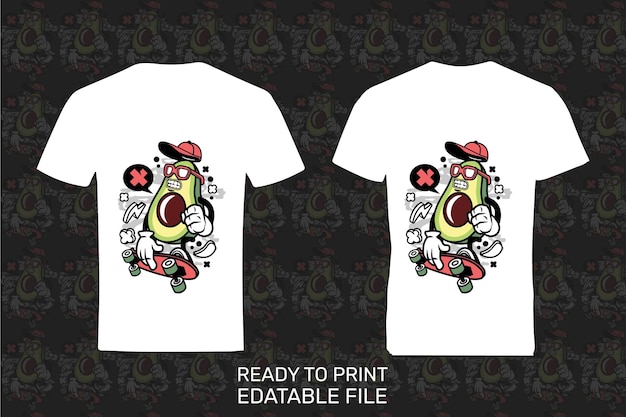 Cartoon frog printed on a white shirt