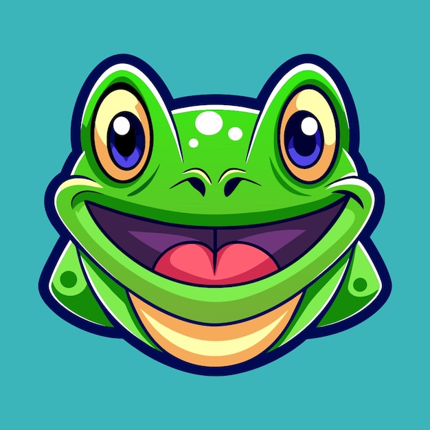 a cartoon frog with a big smile and a big smile