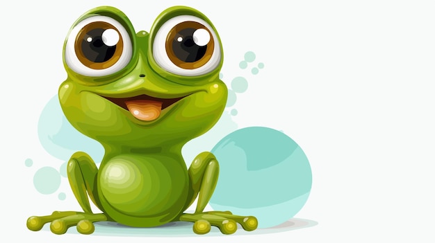 Vector cartoon frog with speech bubble vector illustration