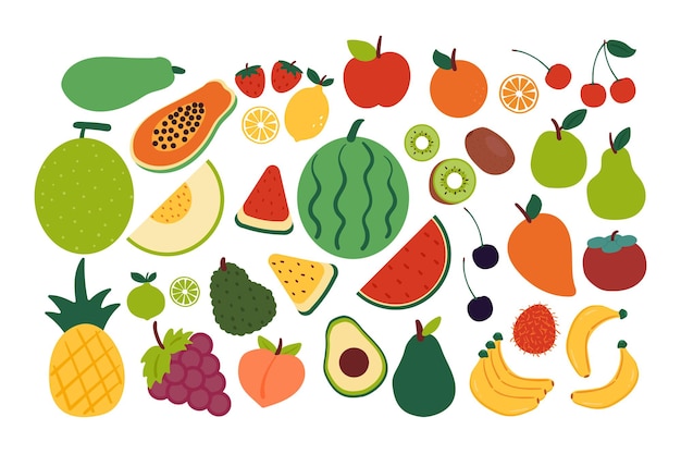 cartoon fruit sticker set