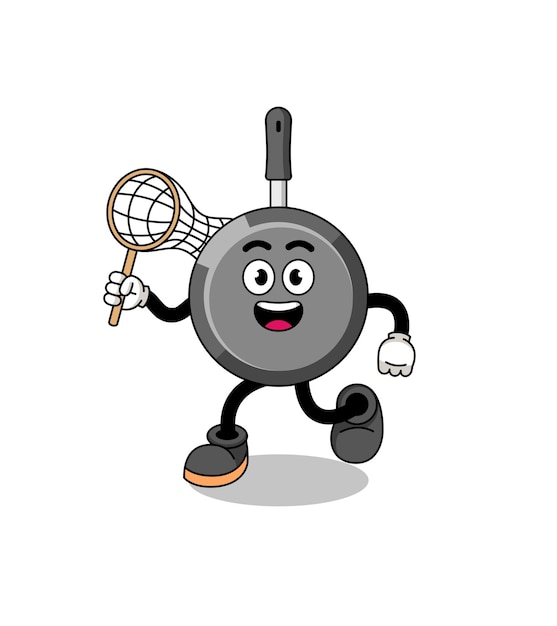 Cartoon of frying pan catching a butterfly