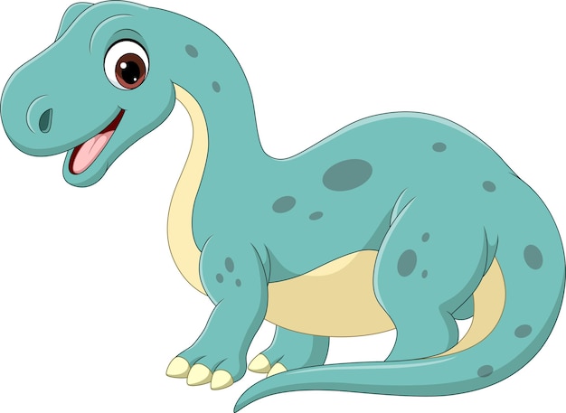 Cartoon funny baby brontosaurus dinosaur