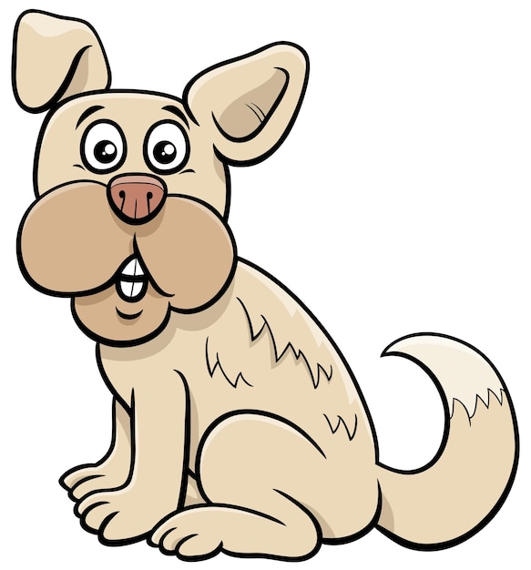 Cartoon funny beige dog comic animal character