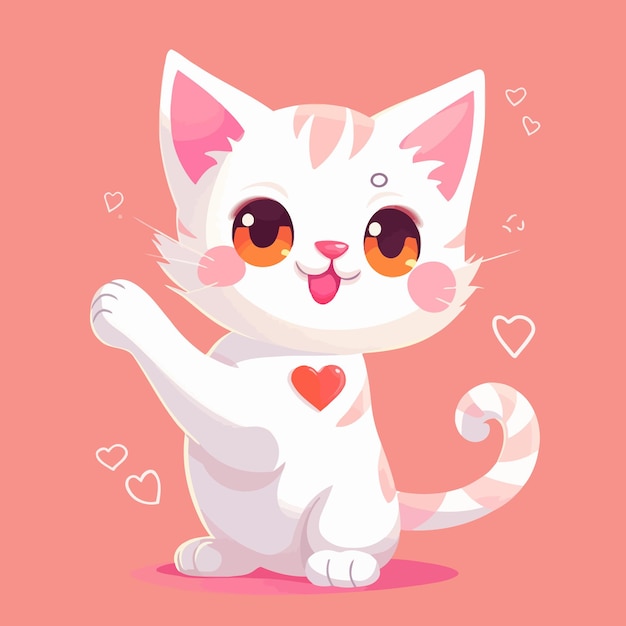 A cartoon funny cat mascot icon vector illustration animal character concept design