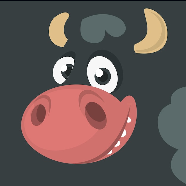 Cartoon funny cow face avatar