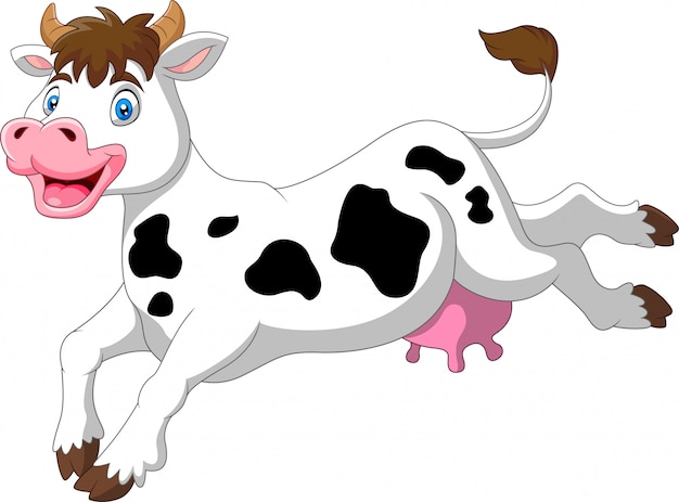 Cartoon funny cow a smile