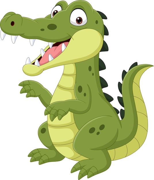 Cartoon funny crocodile isolated on white