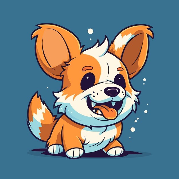 Cartoon funny dog mascot vector illustration character concept animal icon isolated