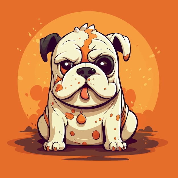 Cartoon funny dog mascot vector illustration character concept animal icon isolated