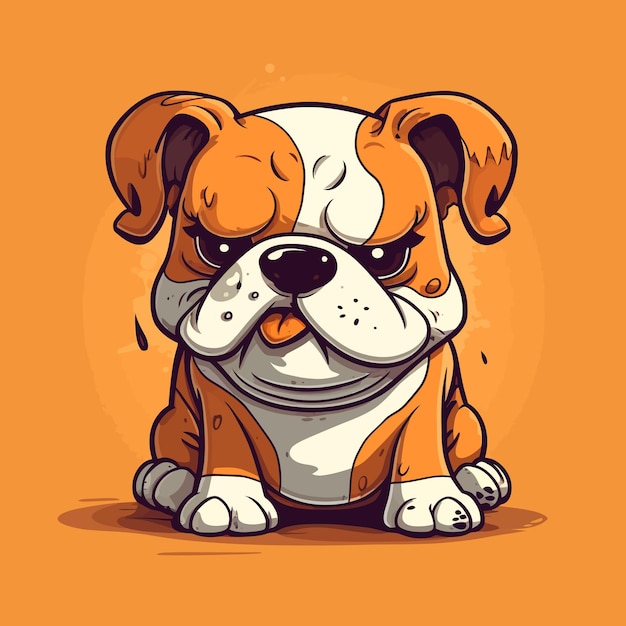 Cartoon funny dog mascot vector illustration character concept animal icon isolated