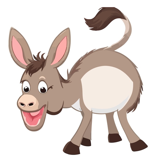 Cartoon funny donkey mascot Vector