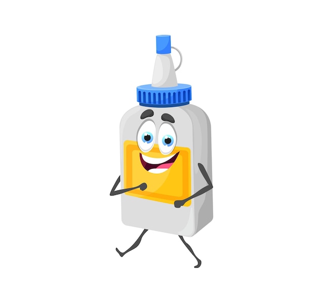 Cartoon funny glue bottle character school supply