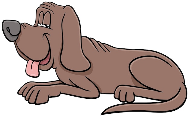 Cartoon funny lying dog comic animal character