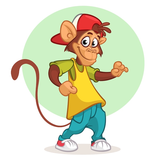 Cartoon funny monkey illustration