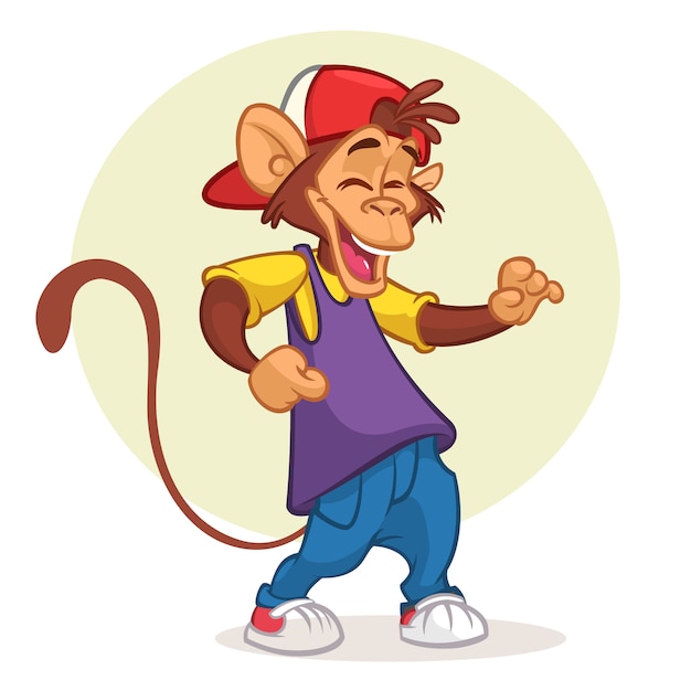 Cartoon funny monkey illustration