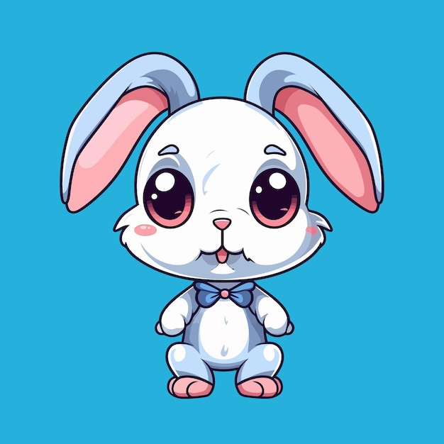 Cartoon funny rabbit mascot vector illustration character concept animal icon isolated