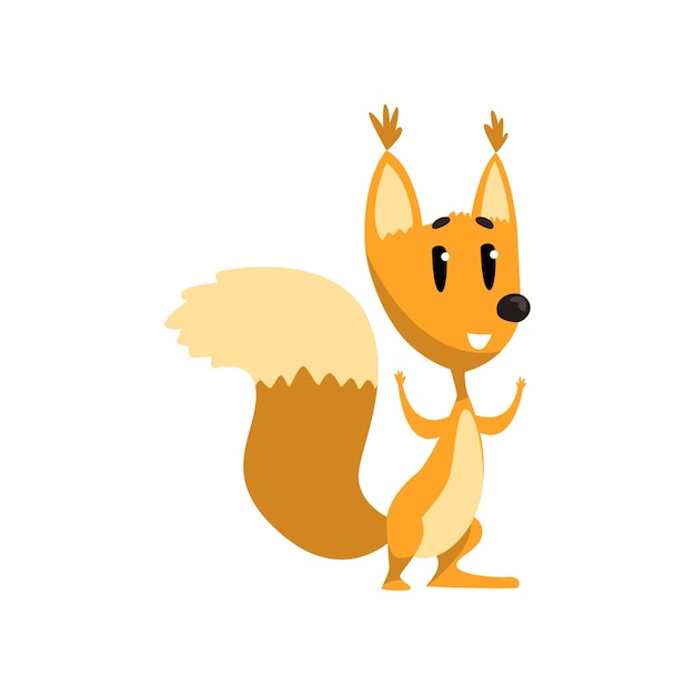 Cartoon funny squirrel character vector illustration on a white background