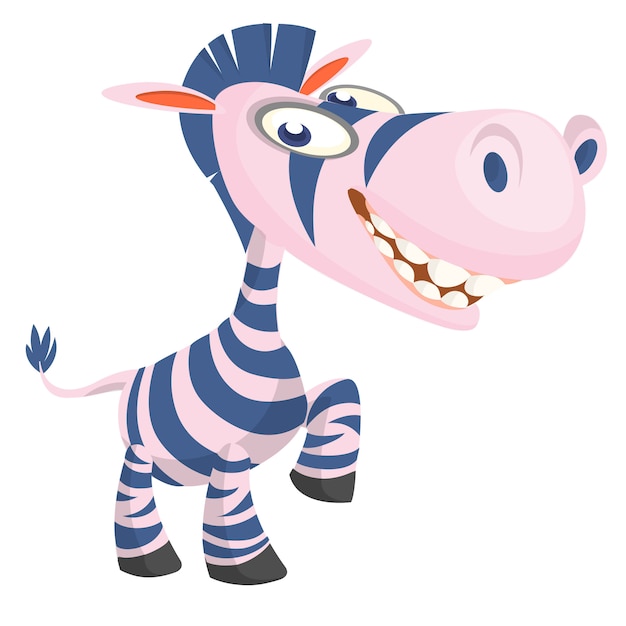 Cartoon funny zebra 