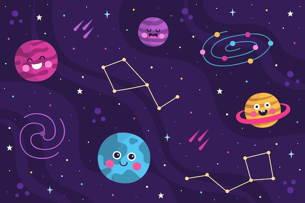 Cartoon galaxy background