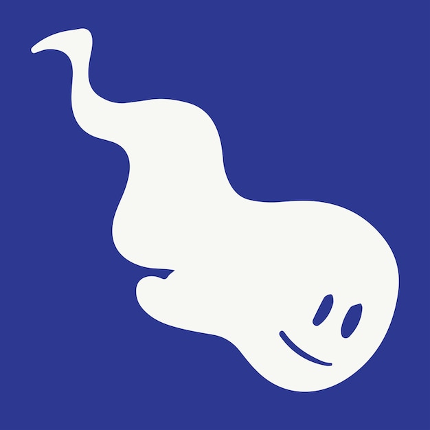 Cartoon ghost flying with handdrawn icon