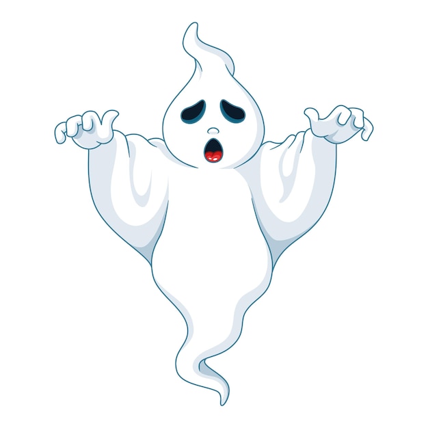 Cartoon Ghost for Halloween. Cartoon vector illustration