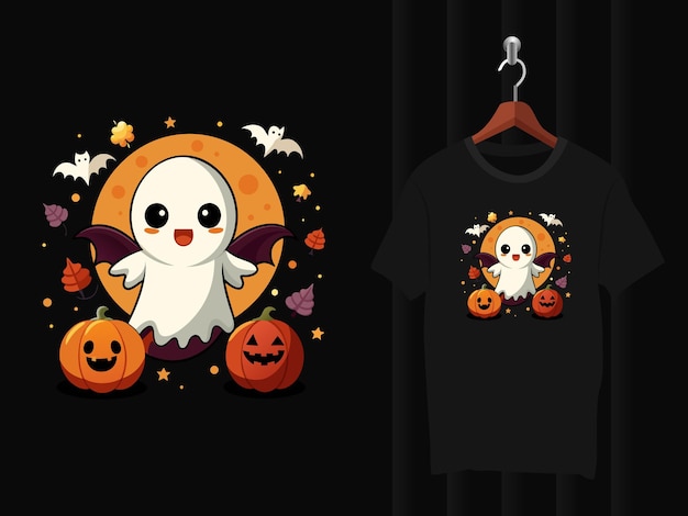 cartoon ghost Halloween tshirt design artwork