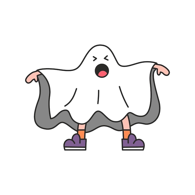 Cartoon ghost Vector illustration of halloween ghost character