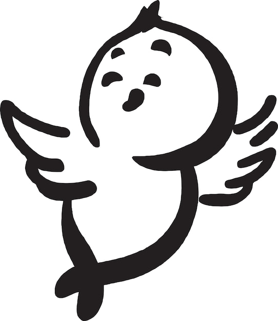 A cartoon of a ghost with wings that say's sad.