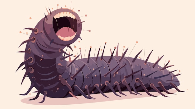 a cartoon of a giant black scorpion with the mouth open