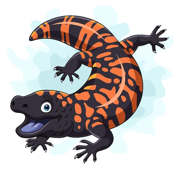 Cartoon Gila monster isolated on white background