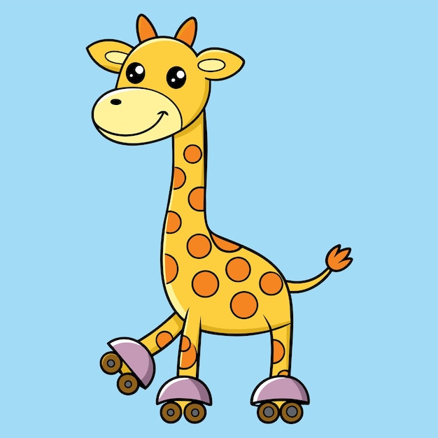 Vector a cartoon giraffe with a yellow giraffe on it