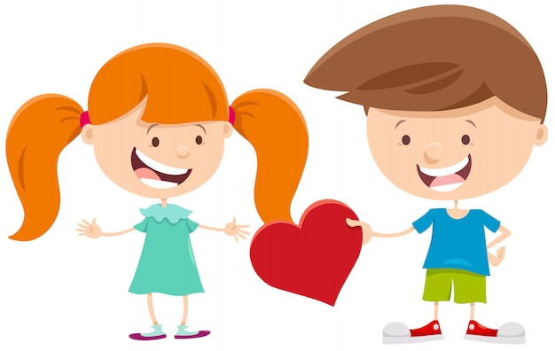 cartoon girl and boy couple