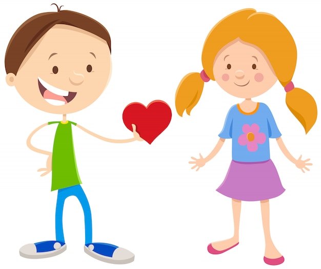 cartoon girl and boy couple