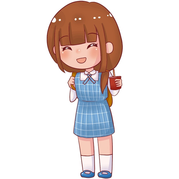 cartoon girl female student emotion cute character cartoon model emotion  illustration