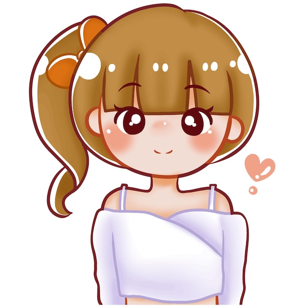 cartoon girl  female student  wearing a mask cute character cartoon model emotion illustration