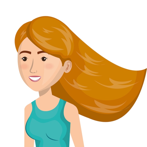 cartoon girl sport icon 