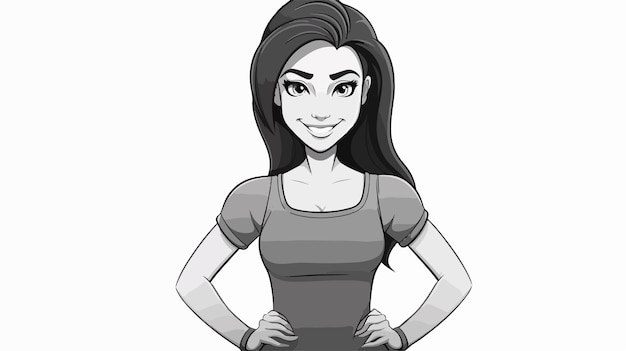 a cartoon of a girl with a smile