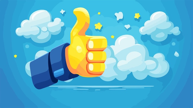 Vector cartoon gloved hand giving a thumbs up illustration