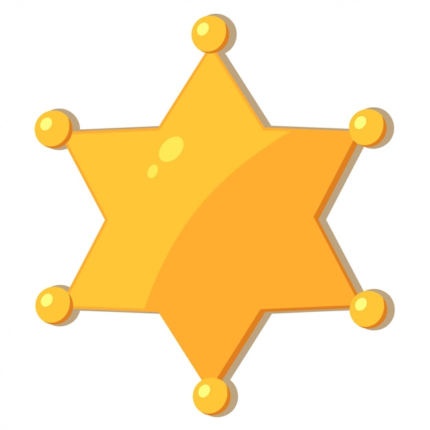 Cartoon gold star sheriff