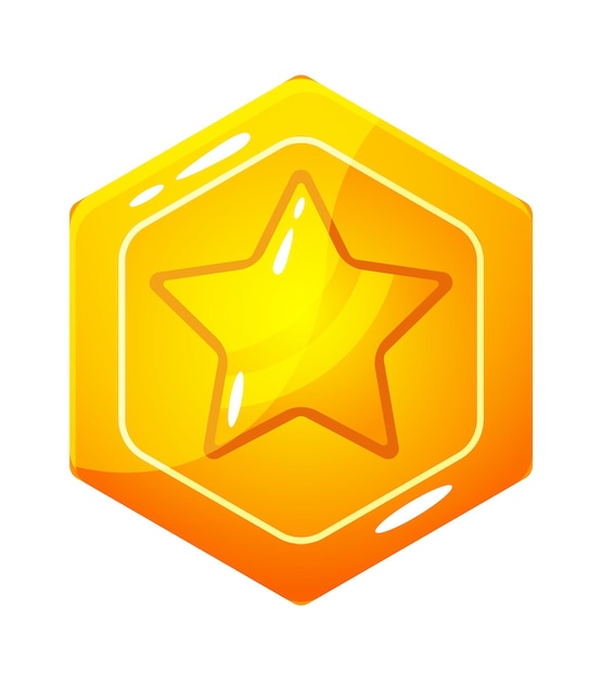 Cartoon Golden Star icon Vector illustration