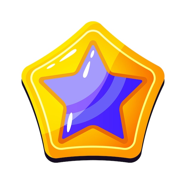 Cartoon Golden Star icon Vector illustration