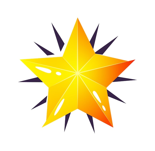 Cartoon Golden Star icon Vector illustration