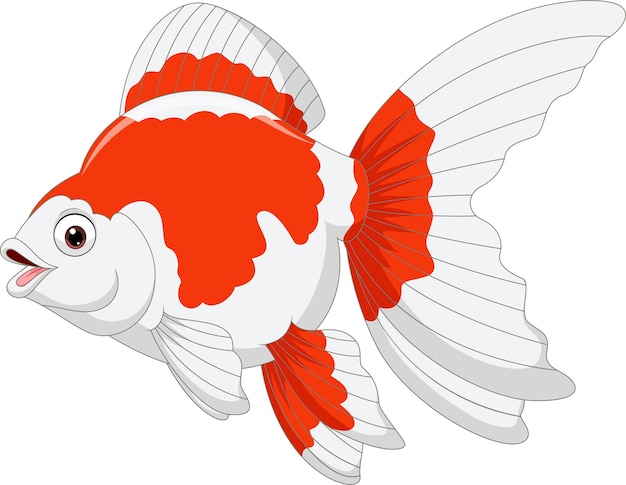 Cartoon goldfish on a white