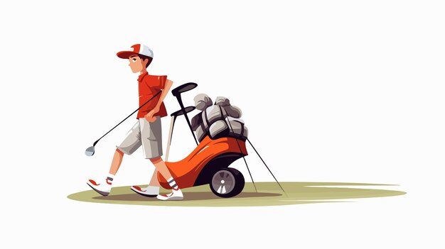 Vector cartoon golf caddie vector illustration design