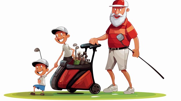 Vector cartoon golf caddie vector illustration design