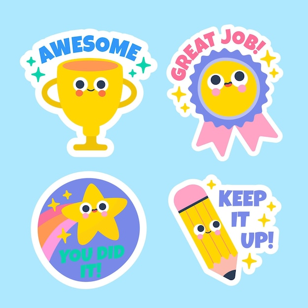 Cartoon good job stickers